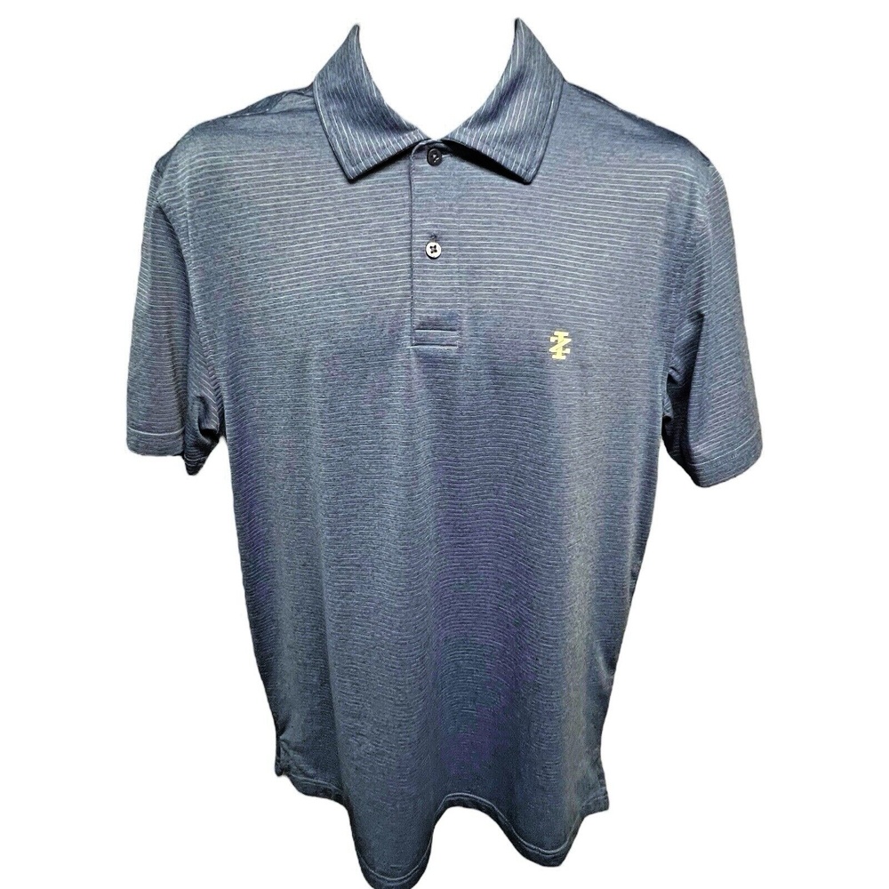 Izod Golf Polo Shirt Top Size Medium Blue Stripe‎ Collared Stretch Preppy Sporty